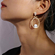 BENECREAT 10Pcs Brass Clear Cubic Zirconia Stud Earring Findings KK-BC0008-76-6
