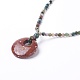 Natural Indian Agate Beaded Necklaces NJEW-L158-M-3
