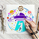 Fingerinspire pianeta stencil 11.8x11.8 pollice di plastica pet pittura stencil veicolo spaziale stencil universo modello stella stencil jupiter stencil grande modello di disegno per progetti di artigianato artistico DIY-WH0391-0295-7