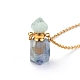 Natural Fluorite Openable Perfume Bottle Pendant Necklaces NJEW-E150-01A-G-2