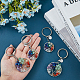 SUPERFINDINGS 4Pcs 2 Styles Crystal Tree of Life Keychain Gemstone Key Chain Charm 7 Chakra Keyring with 304 Stainless Steel Lobster Claw Clasps and Iron Key Rings for Women Men KEYC-FH0001-13-3