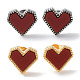 6 paio di orecchini a bottone in acrilico a cuore a 2 colori EJEW-A024-12B-2