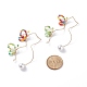 Glass Beaded Butterfly Cuff Earrings with Acrylic Pearl EJEW-JE04828-6