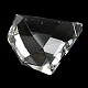 クリアガラスペンダント  多面カット  三角形のチャーム  透明  43x47x18mm  穴：1.6mm GLAA-G103-02B-3
