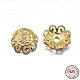 Real 18K Gold Plated 4-Petal 925 Sterling Silver Bead Caps STER-M100-13-1
