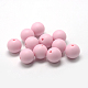Пищевые экологически чистые силиконовые бусины, круглые, розовые, 12 мм, отверстие : 2 мм