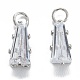 Brass Clear Cubic Zirconia Charms ZIRC-G170-10P-2