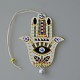 Wood Hamsa Hand/Hand of Miriam with Evil Eye Hanging Ornament WG88966-05-1
