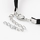 Infinity with Love Antique Silver Plated Alloy Faux Suede Cord Link Bracelets BJEW-JB02049-5