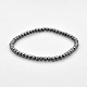 Nicht-magnetischen Hämatit Perlen Ball Stretch-Armbänder für Valentinstag Geschenk BJEW-M066-A-02-1