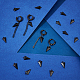 Unicraftale 20pcs elettroforesi triangolo nero fascino stile punk ciondola il fascino 14.5mm pendente in metallo ipoallergenico per orecchini braccialetto creazione di gioielli STAS-UN0037-31-2