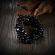 Copeaux naturels noirs de quartz étirer bracelets BJEW-BB16541-D-5