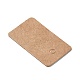 クラフト紙の空白の値札  長方形  淡い茶色  3.3x2x0.04cm  穴：3mm CDIS-E012-01-3