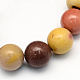 Chapelets de perles en mokaite naturel rondes G-S185-6mm-1