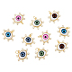 DICOSMETIC 10Pcs 5 Colors Evil Eye Bead Charms Oval Eye Charms with Rhinestone Gold Plated Protection Eye Charms Brass Cubic Zirconia Pendants with 6mm Jump Ring for Jewelry Making ZIRC-DC0001-21-1