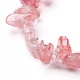 Bracelets extensibles en perles de verre de quartz cerise BJEW-JB05765-02-2