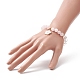 Bracelet extensible en perles de quartz rose naturel et cristal de quartz BJEW-TA00246-4