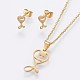 304 Stainless Steel Pendant  Necklace and Stud Earrings Jewelry Sets SJEW-K151-86G-1