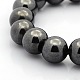 Magnetic Hematite Round Beads Stretch Bracelets for Valentine's Day Gift BJEW-M066-04-2