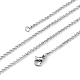 304 Stainless Steel Necklaces Unisex Rolo Chain Necklaces NJEW-507L-6-1