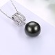 Cute Sterling Silver Pendant Necklaces NJEW-BB29145-1