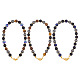 Cinturini mobili con catena di perline rotonde e malocchio in muratura HJEW-AB00365-1