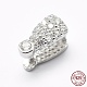 Rhodium Plated 925 Sterling Silver Micro Pave Cubic Zirconia Pendant Bails STER-E053-10P-1