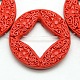 Chinoiserie Jewelry Making Cinnabar Carved Flower Ring Cameo Bead Frames Strands CARL-O004-11B-2