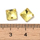 ガラスラインストーンカボション  ポイントバック＆バックメッキ  多面カット  正方形  黄水晶  7x7x3mm RGLA-P037-06B-D226-3
