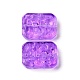 透明なスプレー塗装ガラスビーズ  長方形  青紫色  18x13x5.5mm  穴：1.4mm GLAA-I050-08F-2