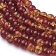 1Strand Two Tone Transparent Crackle Glass Round Beads Strands X-CCG-Q002-8mm-10-3