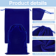 Ph pandahall 5 pièces sacs à cordon en velours bleu TP-WH0019-02-3