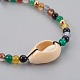 Bracelets de perles tressées en agate naturelle BJEW-JB04078-02-3