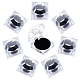 Chgcraft透明プラスチックリングボックス  スポンジで  アクセサリー箱  正方形  ブラック  4.55x4.55x4.2cm OBOX-CA0001-004B-1