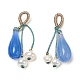Décorations pendentif en forme de larme d'agate bleue naturelle AJEW-P108-04G-2