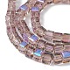 Transparent Electroplate Glass Beads Strands EGLA-F155-HR01-3