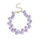 Bracelet perlé en forme de larme de verre bling pour femme BJEW-JB08991-4