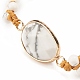 Bracelet de perles tressées en howlite naturelle et synthétique en forme de larme BJEW-JB08116-04-4