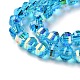 Transparentes perles de verre de galvanoplastie brins GLAA-Q099-D01-02-3