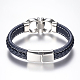 Men's Braided Leather Cord Bracelets X-BJEW-H559-15F-3