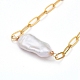 Natürliche Keshi Perlen Anhänger Halsketten NJEW-JN02813-2