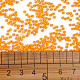 11/0グレードの丸いガラスシードビーズ  焼き付け塗料  オレンジ  2.3x1.5mm  穴：1mm  約48500個/ポンド SEED-N001-A-1003-3