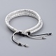 (vente d'usine de fêtes de bijoux) bracelets de perles tressés en cuir pu BJEW-JB04923-2