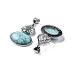 Synthetic Turquoise Oval Pendants G-A093-02P-03-2