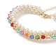 Glass Imitation Pearl & Bicone Beaded Bracelets BJEW-MZ00035-02-2