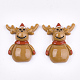 樹脂カボション  クリスマスのトナカイ/クワガタ  砂茶色  31x25x9mm CRES-T013-16-1