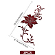 Gorgecraft2pcs牡丹コンピューター刺繡布アイロンオン/パッチ縫い  マスクと衣装のアクセサリー  アップリケ  暗赤色  390x156x0.7mm DIY-GF0005-32B-2
