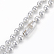 304 Stainless Steel Ball Chain Necklaces NJEW-I215-02S-2