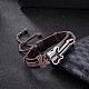 Unisex Trendy Leather Cord Bracelets BJEW-BB15579-B-2