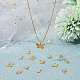 SUPERFINDINGS 50Pcs 5 Styles Real 14K Gold Plate Brass Charms Pendants Flower Clover Charms Butterfly Jewelry Pendants for Jewelry Making and Craft，Hole：0.8~1.2mm KK-FH0004-69-6